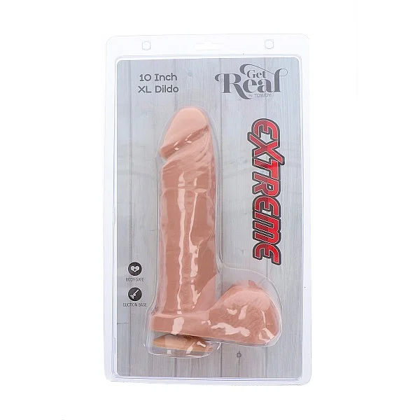 Extreme XL Dildo 10 Inch - Lichte huidskleur van het merk Get Real - Realistische Dildo's - online kopen bij Masculum.nl. De discrete online seks-toys en erotisch heren ondergoed winkel voor gay & hetero mannen.