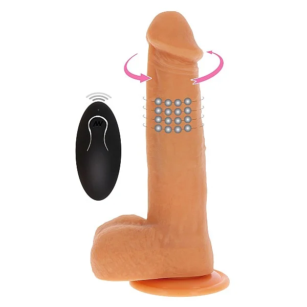 Rotating Beads Vibrating Dildo - Lichte huidskleur van het merk Get Real - Vibrators - online bestellen bij Masculum.nl. De discrete online seks-toys en erotisch heren ondergoed winkel voor gay & hetero mannen.