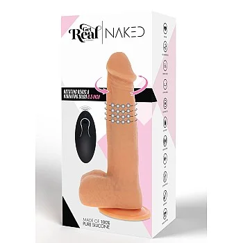 Rotating Beads Vibrating Dildo - Lichte huidskleur