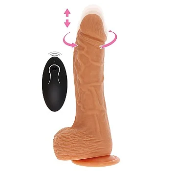 Up&Down Rotating Vibr Dildo - Lichte huidskleur