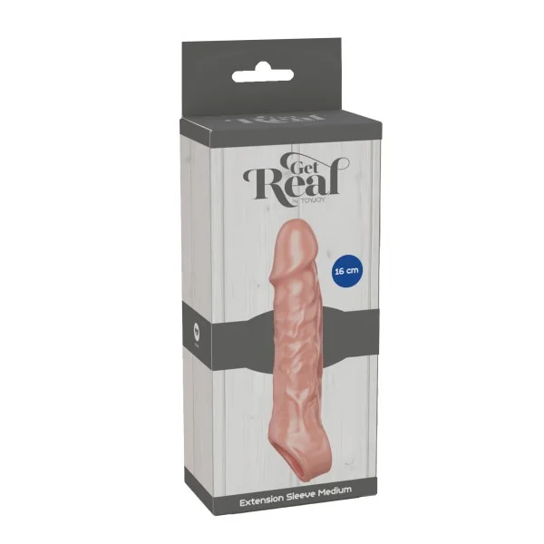 Extension Sleeve Medium - Lichte huidskleur van het merk Get Real - Penis Sleeves - online bestellen bij Masculum.nl. De discrete online seks-toys en erotisch heren ondergoed winkel voor gay & hetero mannen.