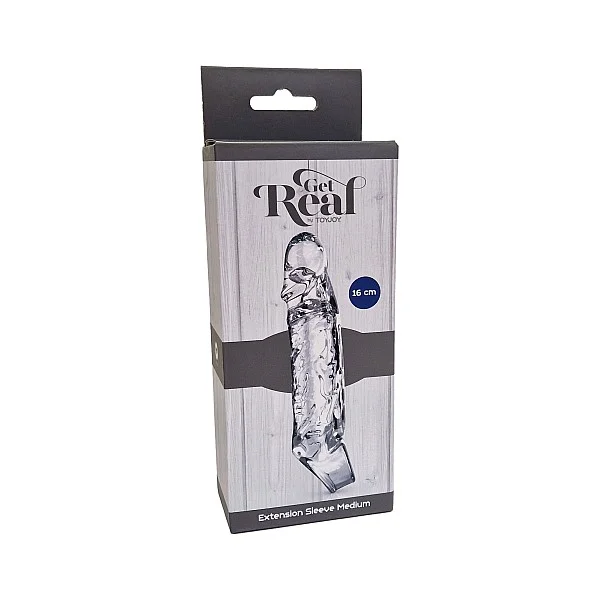 Extension Sleeve Medium - Transparant van het merk Get Real - Penis Sleeves - online bestellen bij Masculum.nl. De discrete online seks-toys en erotisch heren ondergoed winkel voor gay & hetero mannen.