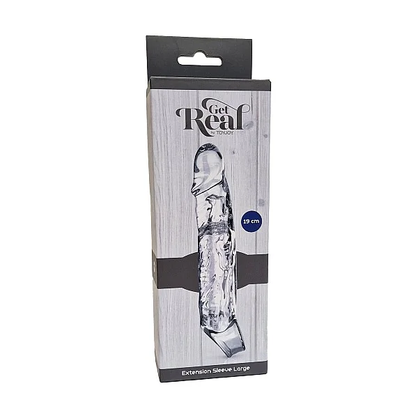 Extension Sleeve Large - Transparant van het merk Get Real - Penis Sleeves - online kopen bij Masculum.nl. De discrete online seks-toys en erotisch heren ondergoed winkel voor gay & hetero mannen.
