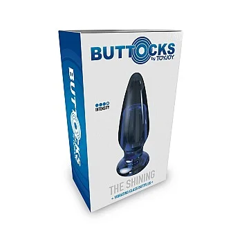 Shining Vibrating Glass Plug - Blauw