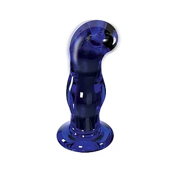 Gleaming Vibrating Glass Plug - Blauw