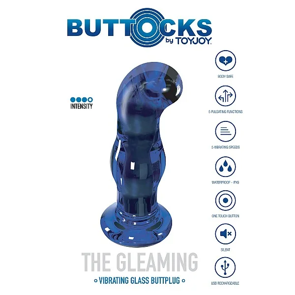 Gleaming Vibrating Glass Plug - Blauw van het merk Buttocks - Buttplugs - online kopen bij Masculum.nl. De discrete online seks-toys en erotisch heren ondergoed winkel voor gay & hetero mannen.