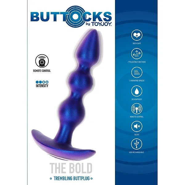 The Bold Beaded Vibr Anal Plug - Blauw van het merk Buttocks - Anale Kralen - online bestellen bij Masculum.nl. De discrete online seks-toys en erotisch heren ondergoed winkel voor gay & hetero mannen.