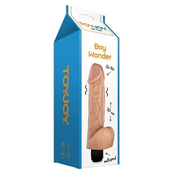 Boy Wonder Vibrating 20cm Dong - Lichte huidskleur