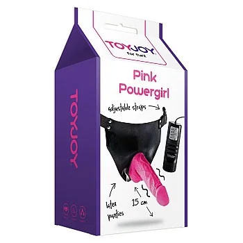 Powergirl Vibrating Strap-On - Roze