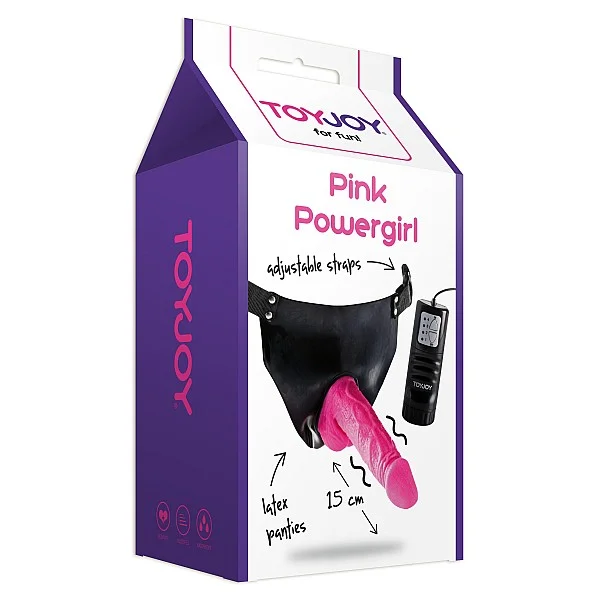 Powergirl Vibrating Strap-On - Roze van het merk Classics -  - online bestellen bij Masculum.nl. De discrete online seks-toys en erotisch heren ondergoed winkel voor gay & hetero mannen.