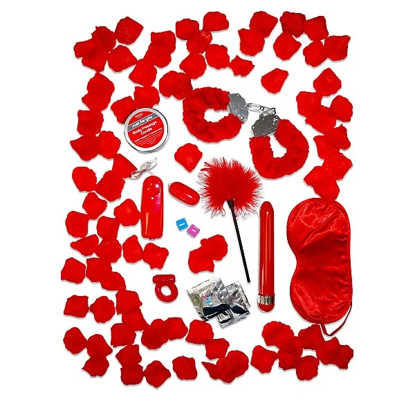 Romance Gift Set - Rood van het merk Just for You - Bondage Sets - online kopen bij Masculum.nl. De discrete online seks-toys en erotisch heren ondergoed winkel voor gay & hetero mannen.