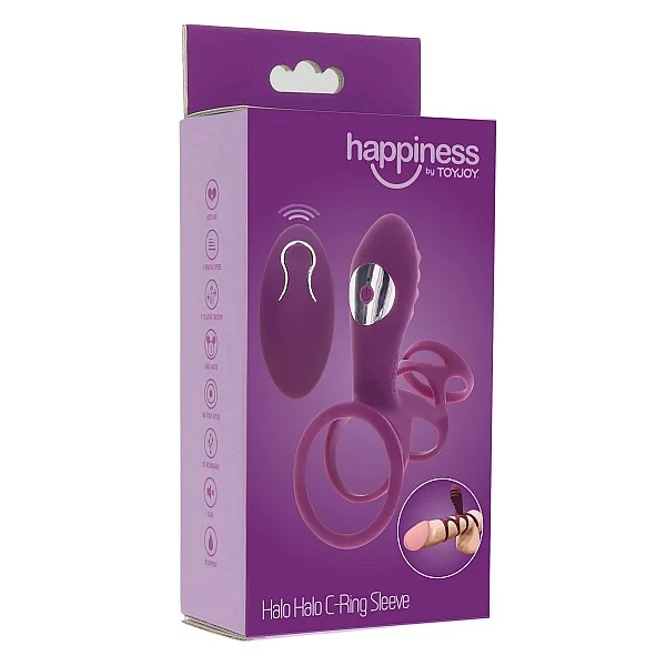 Halo Halo C-Ring Sleeve - Paars van het merk Happiness - Vibrerende Cockringen - online bestellen bij Masculum.nl. De discrete online seks-toys en erotisch heren ondergoed winkel voor gay & hetero mannen.