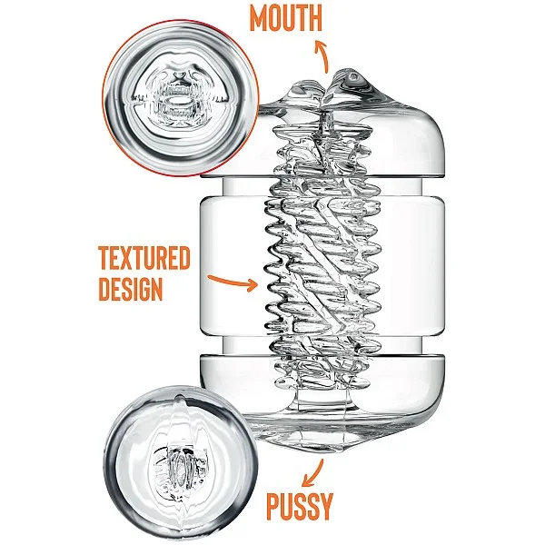 Clear Shot Double Masturbator - Transparant van het merk Private Clear - Masturbators - online bestellen bij Masculum.nl. De discrete online seks-toys en erotisch heren ondergoed winkel voor gay & hetero mannen.