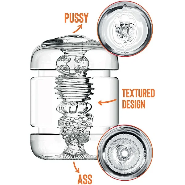 Clear Shot Double Masturbator - Transparant van het merk Private Clear - Masturbators - online bestellen bij Masculum.nl. De discrete online seks-toys en erotisch heren ondergoed winkel voor gay & hetero mannen.