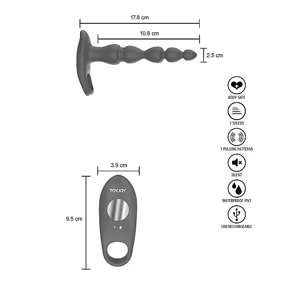 ELIXER - Vibrating Double Penetrator - Blauw van het merk Urban - Vibrerende Cockringen - online bestellen bij Masculum.nl. De discrete online seks-toys en erotisch heren ondergoed winkel voor gay & hetero mannen.
