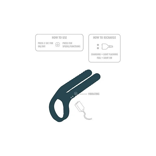 FUSHION - Vibrating Couple Ring - Blauw van het merk Urban - Vibrerende Cockringen - online kopen bij Masculum.nl. De discrete online seks-toys en erotisch heren ondergoed winkel voor gay & hetero mannen.