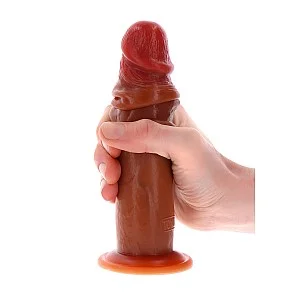 Realistische Siliconen Dildo met Voorhuid 19 cm