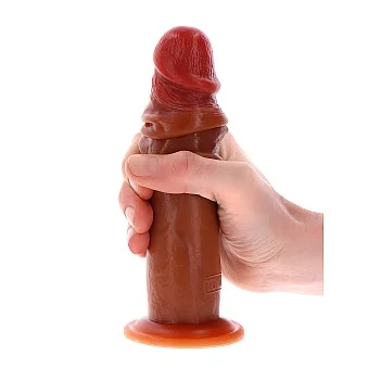 Realistische Siliconen Dildo met Voorhuid 19 cm