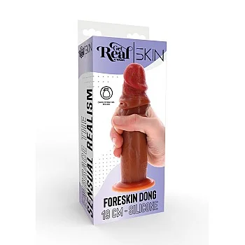 Realistische Siliconen Dildo met Voorhuid 19 cm