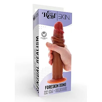 Realistische Silicone Dildo met Voorhuid 22 cm