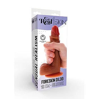 Realistische Siliconen Dildo met Voorhuid 18 cm
