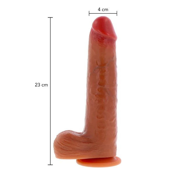 Realistische Siliconen Dildo met Voorhuid 23 cm van het merk Get Real - Dildo's met een voorhuid en balzak - online kopen bij Masculum.nl. De discrete online seks-toys en erotisch heren ondergoed winkel voor gay & hetero mannen.