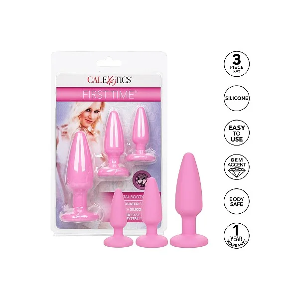 Crystal Booty Kit - Roze van het merk First Time - Buttplugs - online bestellen bij Masculum.nl. De discrete online seks-toys en erotisch heren ondergoed winkel voor gay & hetero mannen.