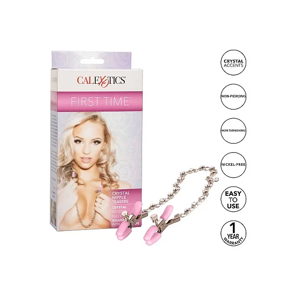 Crystal Nipple Teasers - Metaal van het merk First Time - Tepelklemmen - online kopen bij Masculum.nl. De discrete online seks-toys en erotisch heren ondergoed winkel voor gay & hetero mannen.