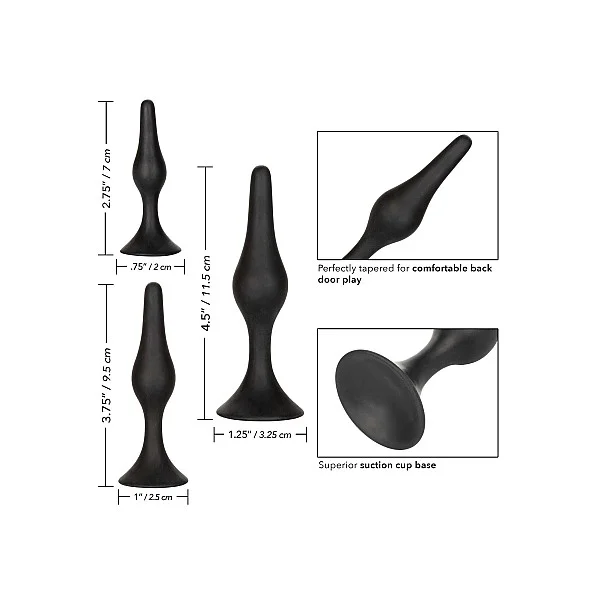 Silicone Anal Starter Kit - Zwart van het merk Anal - Buttplugs - online bestellen bij Masculum.nl. De discrete online seks-toys en erotisch heren ondergoed winkel voor gay & hetero mannen.