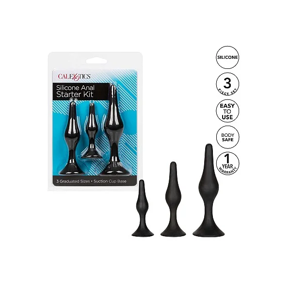 Silicone Anal Starter Kit - Zwart van het merk Anal - Buttplugs - online bestellen bij Masculum.nl. De discrete online seks-toys en erotisch heren ondergoed winkel voor gay & hetero mannen.