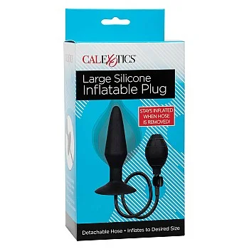 Large Silicone Inflatable Plug - Zwart