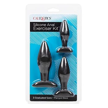 Silicone Anal Exerciser Kit - Zwart