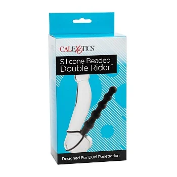 Silicone Beaded Double Rider - Zwart