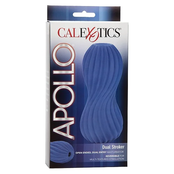Dual Stroker - Blauw van het merk Apollo - Sleeve Masturbators - online bestellen bij Masculum.nl. De discrete online seks-toys en erotisch heren ondergoed winkel voor gay & hetero mannen.