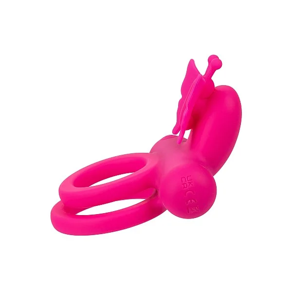 Butterfly Dual Ring - Roze van het merk Couples Enhancers - Cockringen - online kopen bij Masculum.nl. De discrete online seks-toys en erotisch heren ondergoed winkel voor gay & hetero mannen.