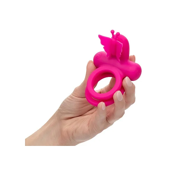Butterfly Dual Ring - Roze van het merk Couples Enhancers - Cockringen - online kopen bij Masculum.nl. De discrete online seks-toys en erotisch heren ondergoed winkel voor gay & hetero mannen.