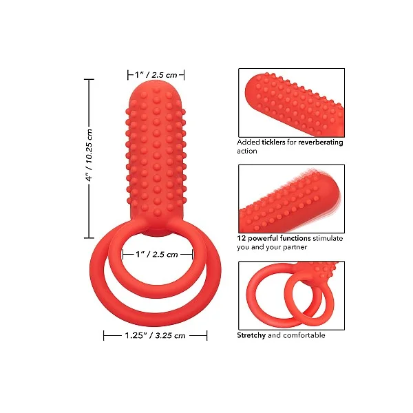 Vertical Dual Enhancer - Rood van het merk Couples Enhancers - Cockringen - online kopen bij Masculum.nl. De discrete online seks-toys en erotisch heren ondergoed winkel voor gay & hetero mannen.