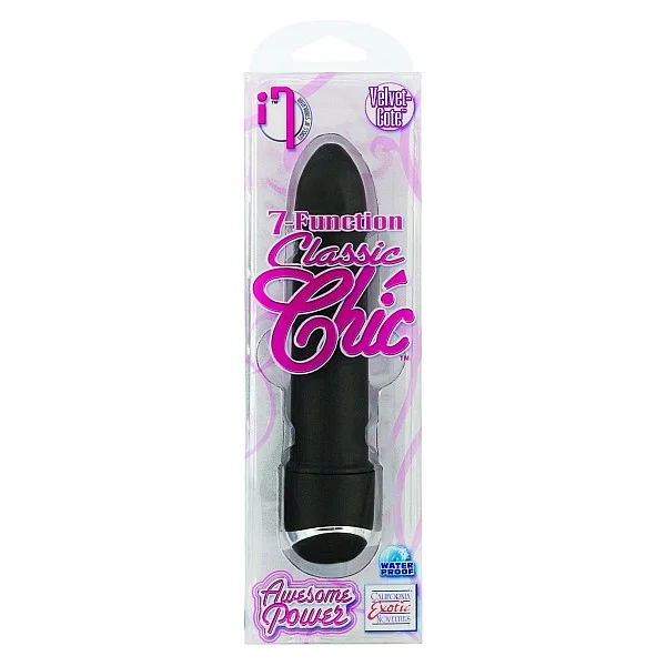 7-Function Classic Chic Mini - Zwart van het merk Classic Chic - Kleine Vibrators - online bestellen bij Masculum.nl. De discrete online seks-toys en erotisch heren ondergoed winkel voor gay & hetero mannen.