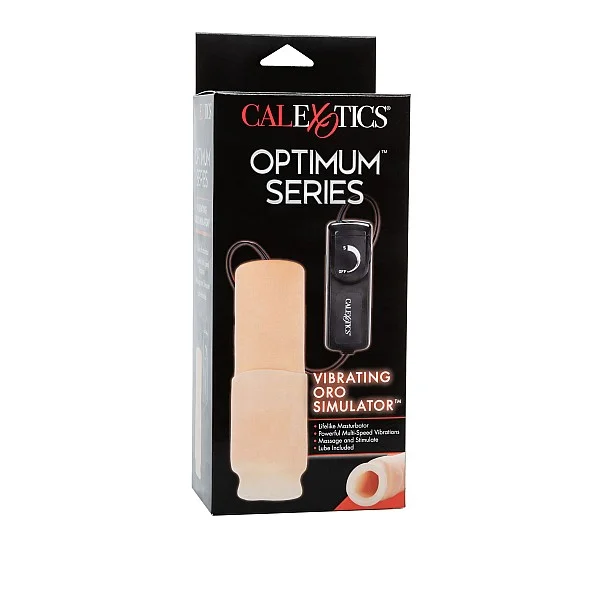 Vibrating Oro Simulator - Lichte huidskleur van het merk Optimum Series - Sleeve Masturbators - online bestellen bij Masculum.nl. De discrete online seks-toys en erotisch heren ondergoed winkel voor gay & hetero mannen.