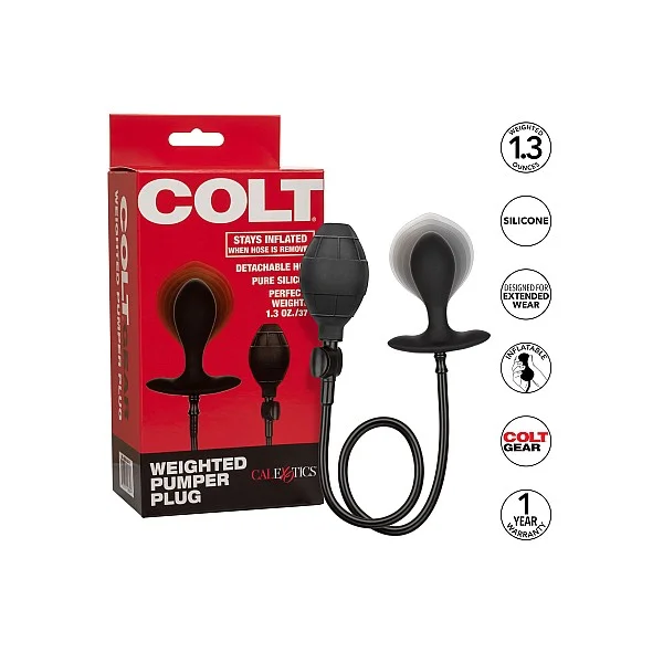 COLT Weighted Pumper Plug - Zwart van het merk Colt Gear - Opblaasbare Dildo's - online kopen bij Masculum.nl. De discrete online seks-toys en erotisch heren ondergoed winkel voor gay & hetero mannen.
