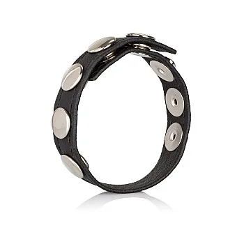 Leather Multi-Snap Ring - Zwart