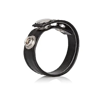 Leather 3-Snap Ring - Zwart