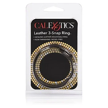 Leather 3-Snap Ring - Zwart