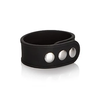 Silicone 3-Snap Erection Ring - Zwart
