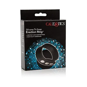 Silicone 3-Snap Erection Ring - Zwart