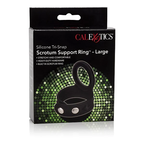 3-Snap Scrotum Ring - Large - Zwart van het merk Rings - Cockringen - online bestellen bij Masculum.nl. De discrete online seks-toys en erotisch heren ondergoed winkel voor gay & hetero mannen.