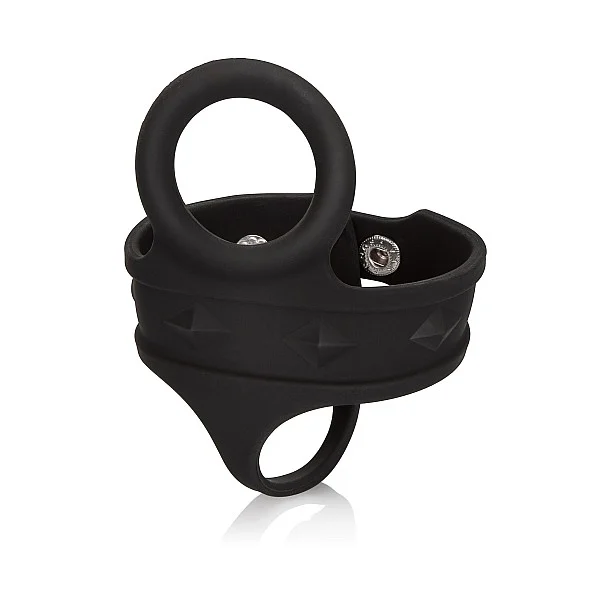 Silicone 3-Snap Ball Spreader - Zwart van het merk Rings - Cockringen - online bestellen bij Masculum.nl. De discrete online seks-toys en erotisch heren ondergoed winkel voor gay & hetero mannen.