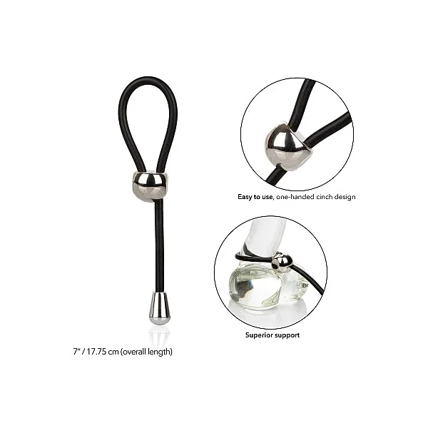 E-Z CInch Silicone Lasso - Zwart van het merk Rings - Cockringen - online bestellen bij Masculum.nl. De discrete online seks-toys en erotisch heren ondergoed winkel voor gay & hetero mannen.