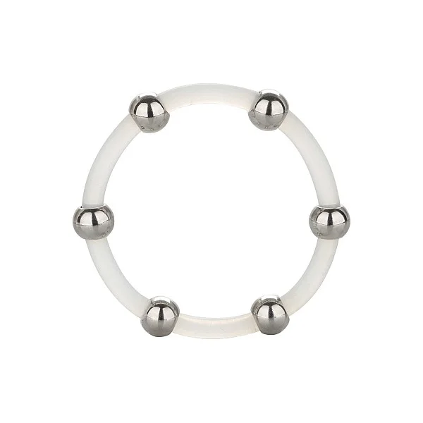 Steel Beaded Silicone Ring XL - Transparant van het merk Rings - Cockringen - online kopen bij Masculum.nl. De discrete online seks-toys en erotisch heren ondergoed winkel voor gay & hetero mannen.
