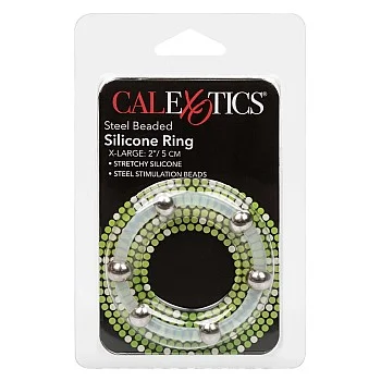 Steel Beaded Silicone Ring XL - Transparant